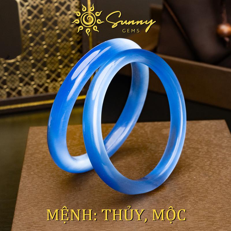  Vòng Đeo Tay Đá Mắt Mèo Trục 8mm Bản Hẹ Phụ Kiện Thời Trang Nhiều Màu Sắc - Sunny Gems - Trang Sức Phong Thủy 