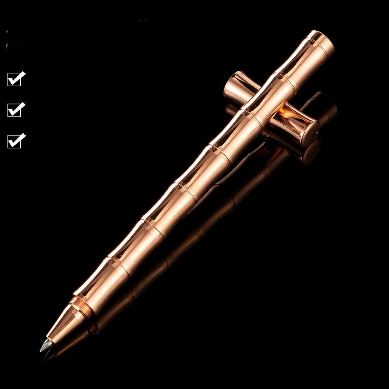 Factory in Stock Bamboo Brass Pen Metal Gel Pen Wholesale Business Signature Pen Vintage Gift Roller Pen Logo magnetic  pen