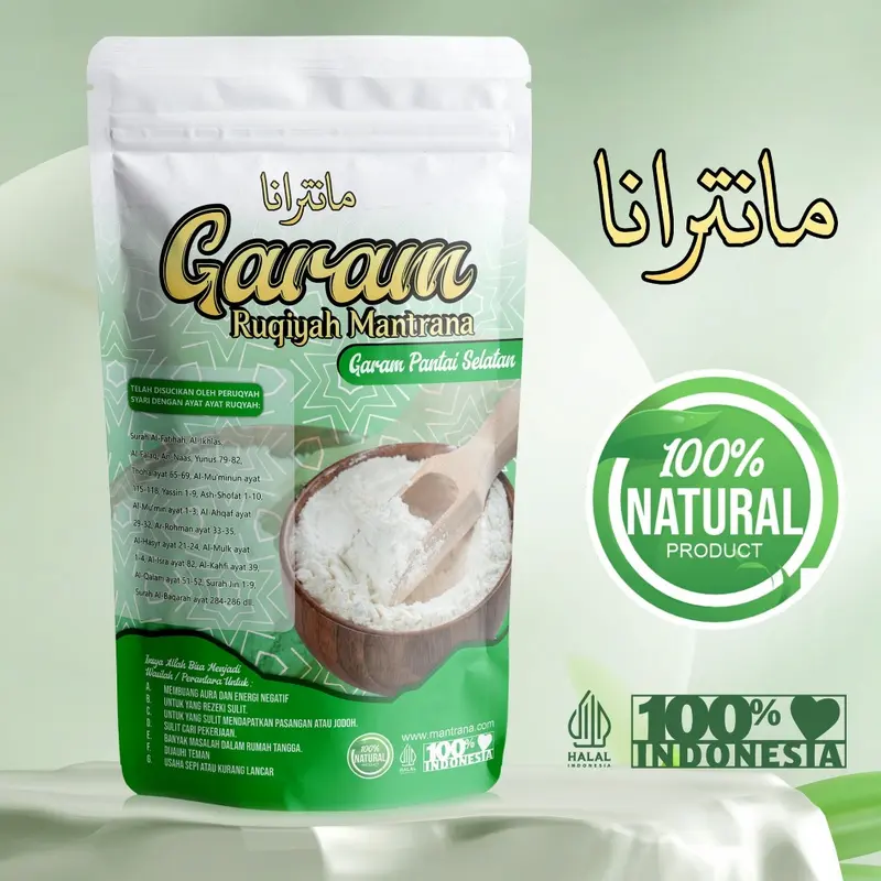 Garam Ruqyah Mantrana 1kg - Menetralisir Aura Negatif, Energi, dan Gangguan Jin - Hitam, Food 1