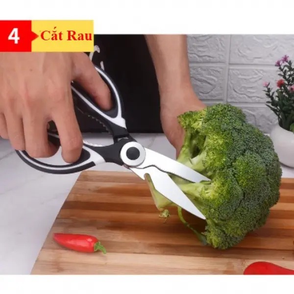 Kéo Nhà Bếp, Văn Phòng Đa Năng ( Cắt Gà, Xương Cứng, Rau, Bật Lắp Chai,Bóc Quả Cứng,...) 4