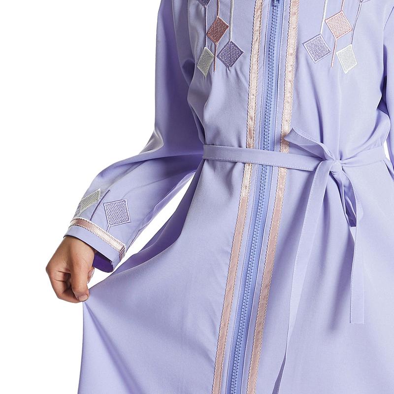 Product Introduction of Girls Kids Abaya Dress Clothing,Floral Printed Gown Children Robe 25