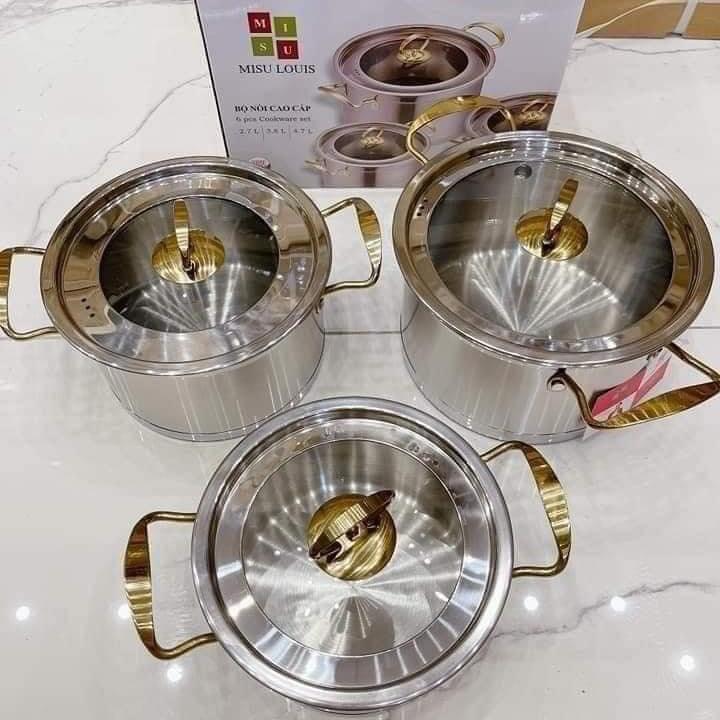 Bộ nồi missu 3 lớp cao cấp inox 304