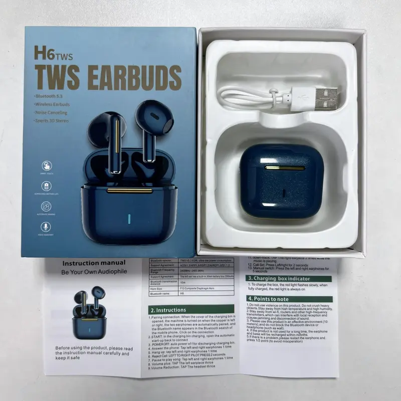 Wireless Headphones, Semi-in-ear Design Earbuds, Noise Cancelling Headphones, Portable Earphone with Long Battery Life for Sports, Gaming, Running, Working 5