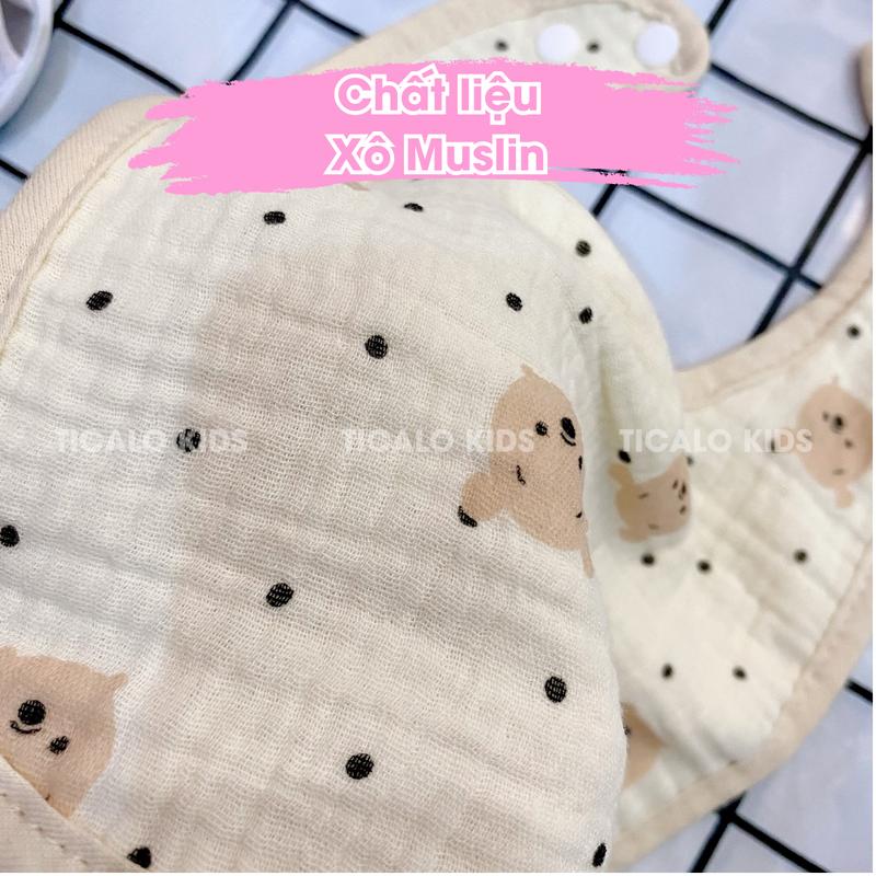 Product Introduction of Yếm Xô Cho Bé - Hình Vuông - Chất Liệu Muslin - Nền Kem Hoạ Tiết Xinh Xắn 4