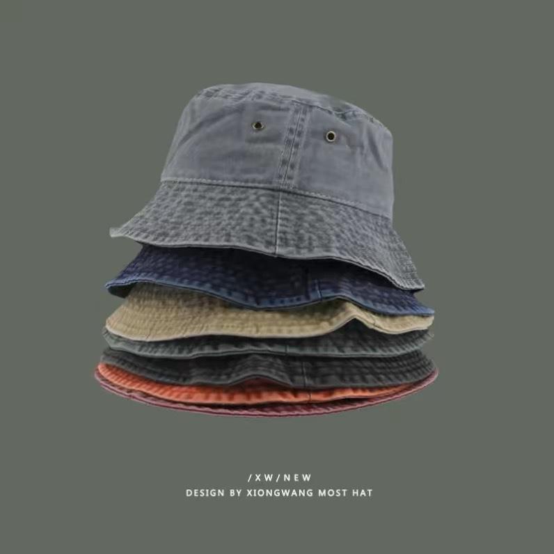 Mũ Ngư Dân, Phong Cách Denim Đã Giặt Cổ Điển, Thời Trang, Thiết Kế Làm Cũ, Dễ Phối Đồ, Mũ Chống Nắng, Thoáng Khí, Thích Hợp Cho Nam Và Nữ, Mũ Bó Sát Mặt Không Trang Điểm