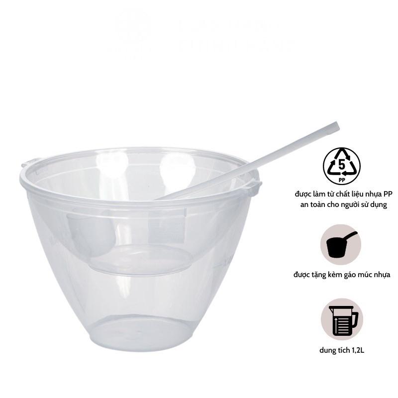 Bát ướp lạnh rượu, dụng cụ ướp đá lạnh rượu 2 tầng có muôi múc, đồ uống lạnh mùa hè