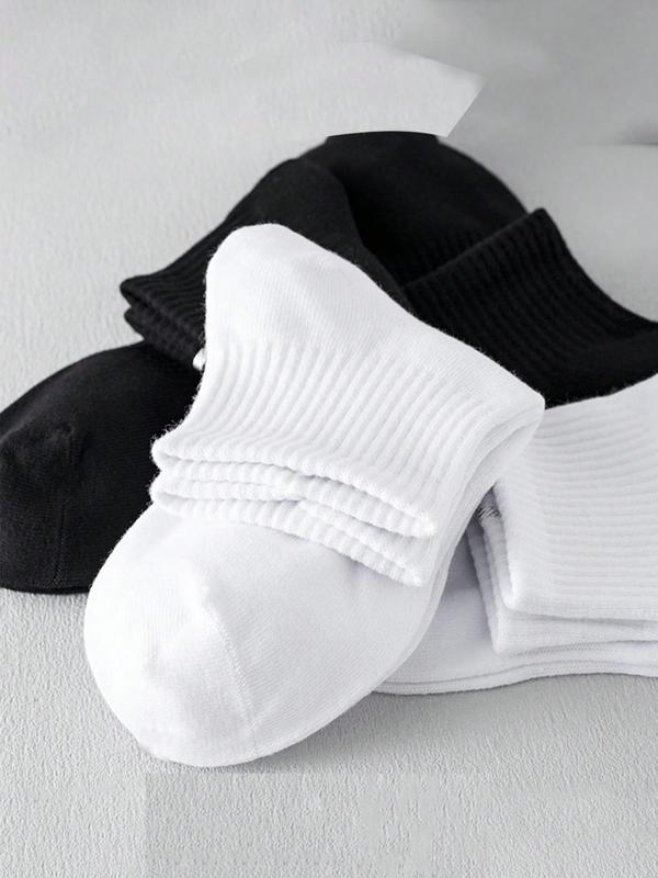 Men's 4 Pairs Classic Plain Crew Socks, Casual Moisture Wicking Socks, Soft Comfy Breathable Socks for All Seasons Daily Wear 2