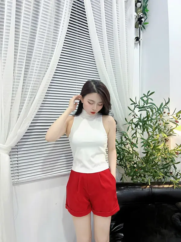 Áo croptop ba lỗ nữ A02 Thun Cotton co giãn thoải mái 5