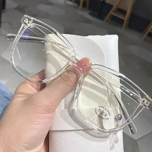 Natural Look Glasses for Women with Prescription or Non-Prescription, Korean Style Anti-Blue Light Anti-Radiation Glasses Frame for Female Students, Trendy for Men