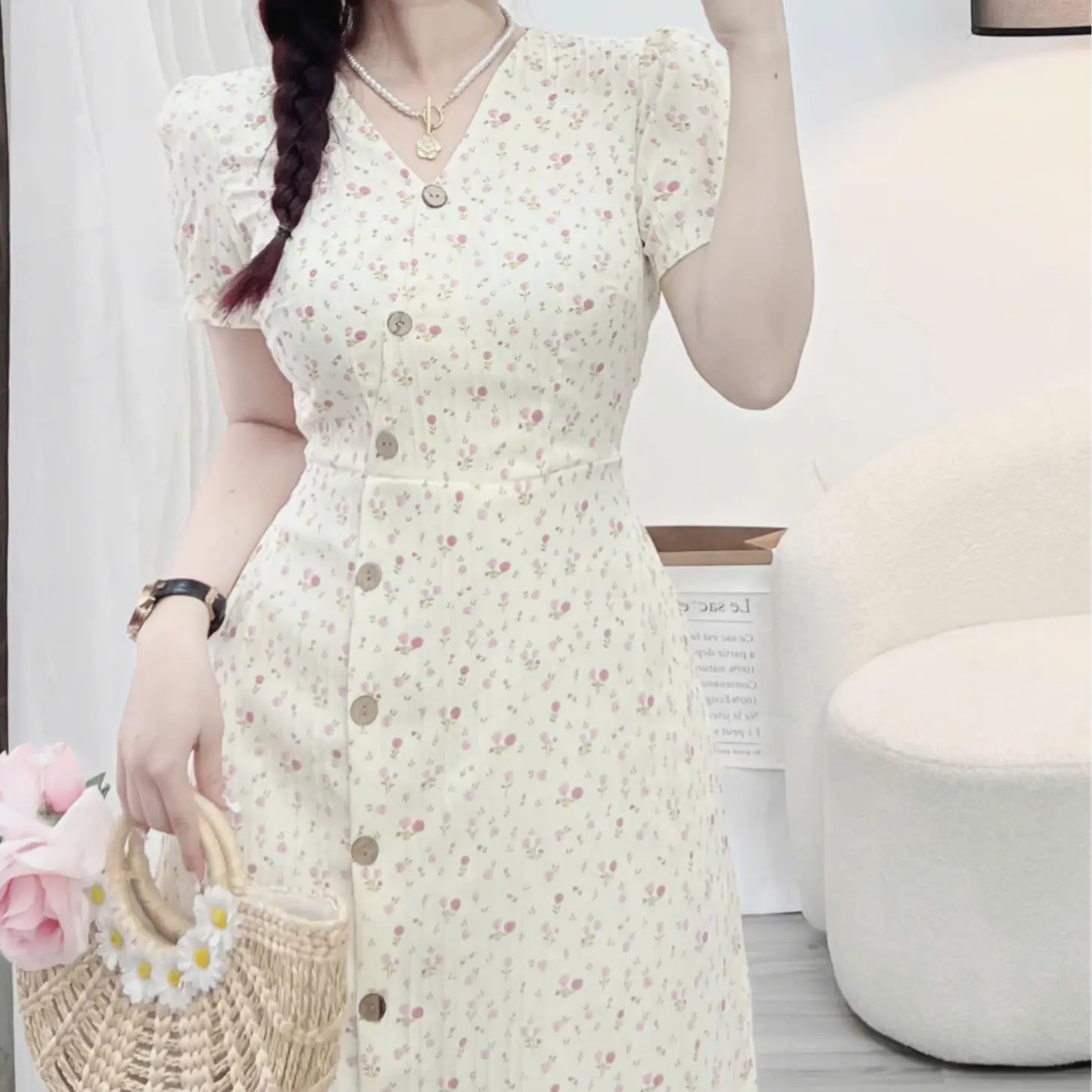 Váy Gân Hàn Quốc Thiết Kế TuTu Store - Mã D747