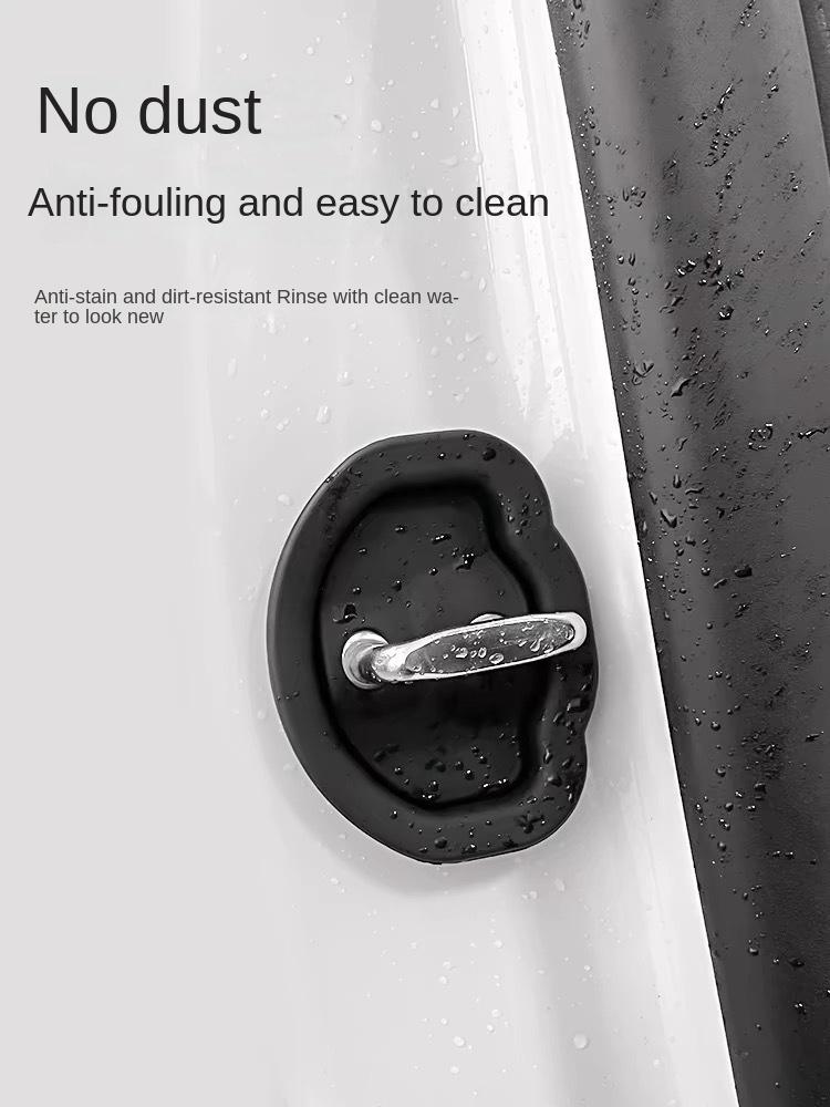 Product Introduction of Soft Rubber Car Door Lock Protector Cover Car Door Lock Shock Absorption Cushion Pad Thickened Anti-Collision Sticker 1