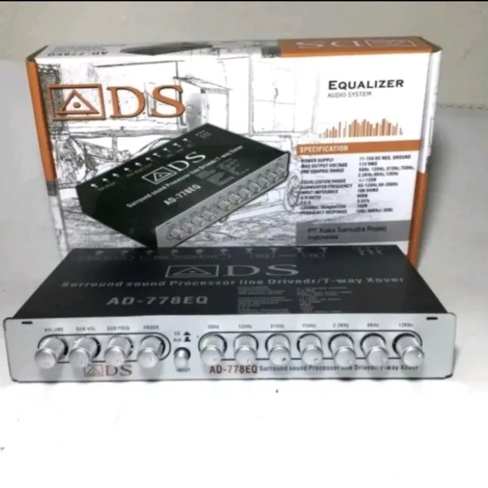 Parametrik ADS AD-778EQ Pre Amp ADS 778 EQ 7 WAY surround Equalizer audio system ADS 778
