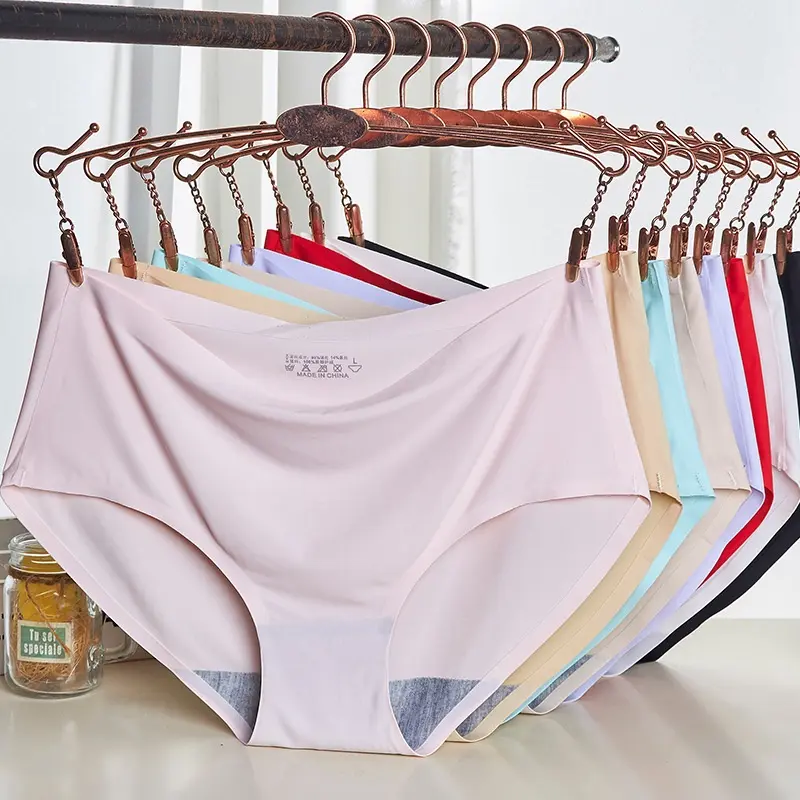 Quần lót nữ - Quần lót su thun lạnh cao cấp đáy dán không lộ viền VALICA L840 Sọc Kẻ Women quansu tim khong vien