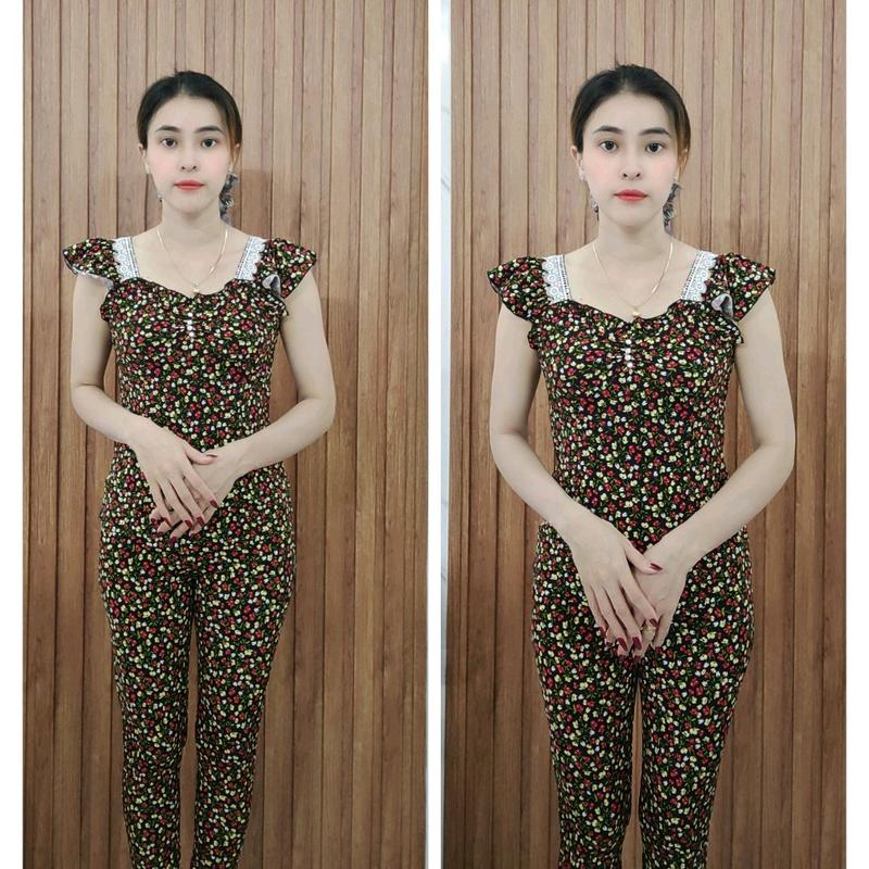 Đồ bộ quần dài ống ôm, tay cánh tiên phối ren size 1234 Nữ Women 5