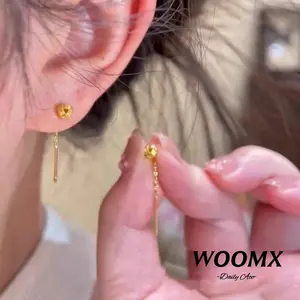[Woomx] Anting-Anting Sehari-Hari Fring Logam Kecil Rantai Simpul Lingkaran A294