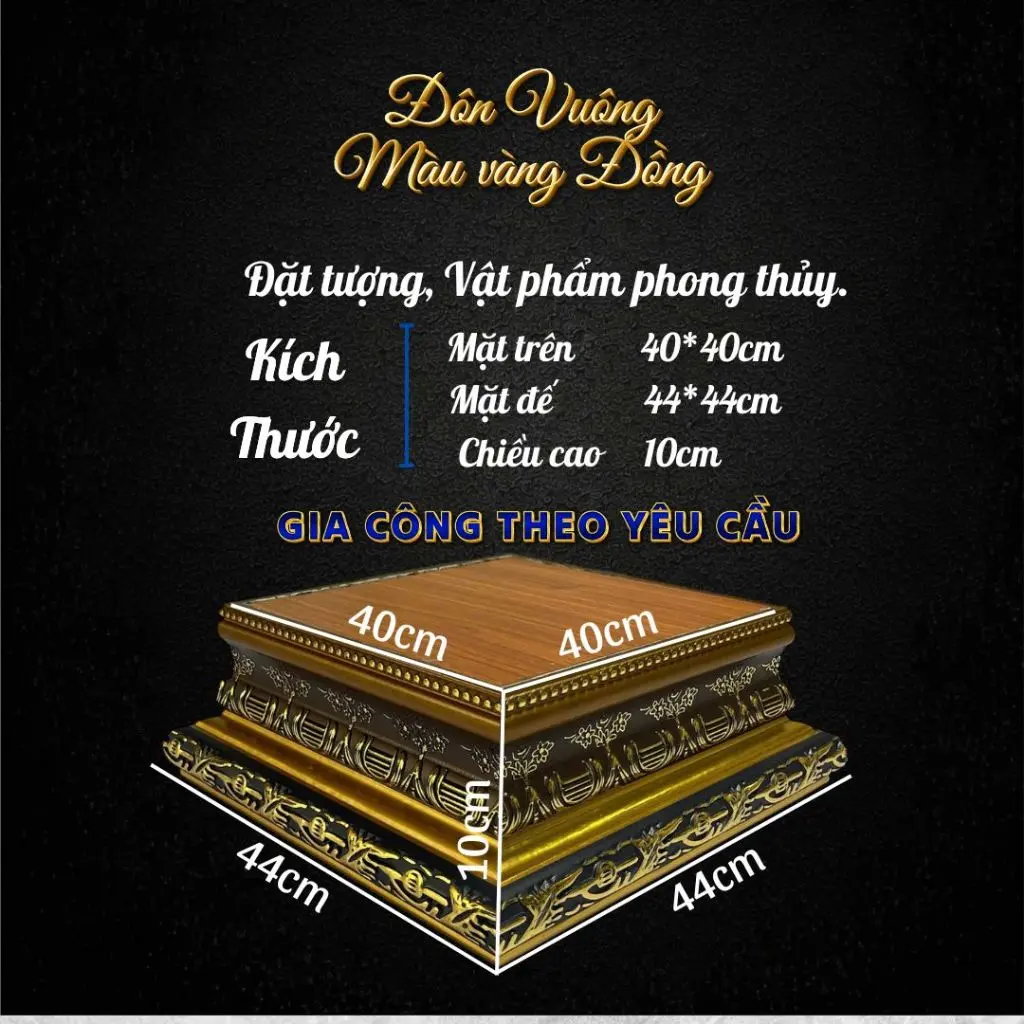 Đôn kệ vuông - Kê tượng, vật phẩm phong thủy - Đủ kích thước