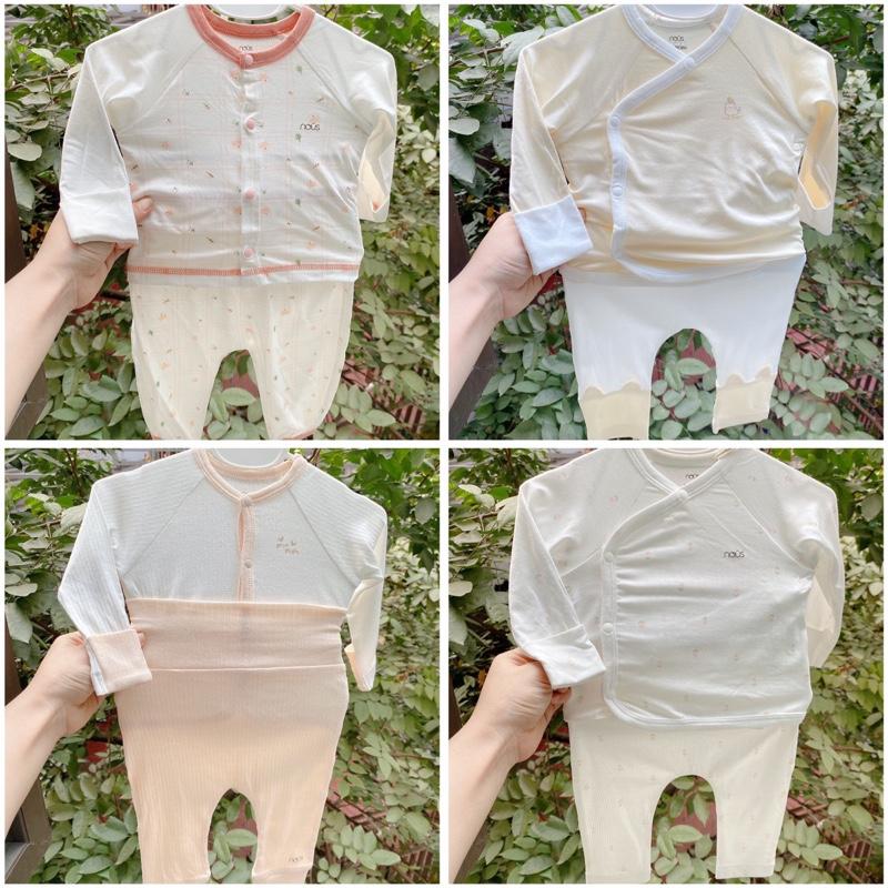 Nous - Bộ quần áo sơ sinh dài tay Petit Nous mềm mịn cho bé trai, bé gái