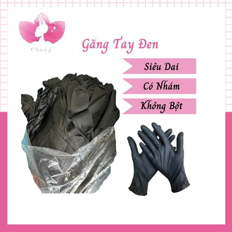 Túi 90 Chiếc Găng Tay Đen Cao Su Không Bột - Không Hộp, Bao Tay Cao Su Nitrile Dùng Trong Phun Xăm, Thẩm Mỹ, Salon Rửa Bát Chống Nước desk chống mài mòn