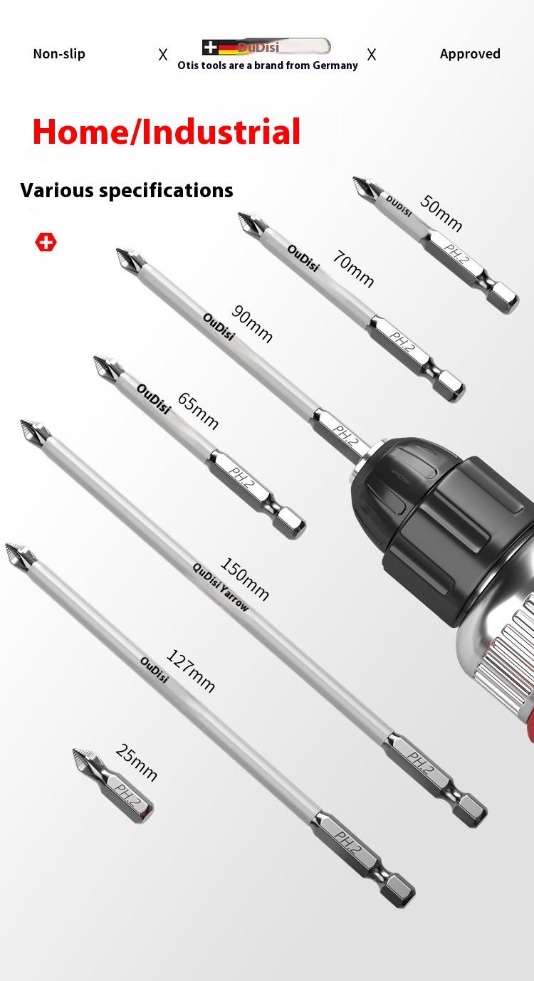 Product Introduction of Tungsten Steel Strong Magnetic Bullet Head Electric Screwdriver Anti-Slip Electric Screwdriver Hex Shank Hand Drill Extended Bit Set 8