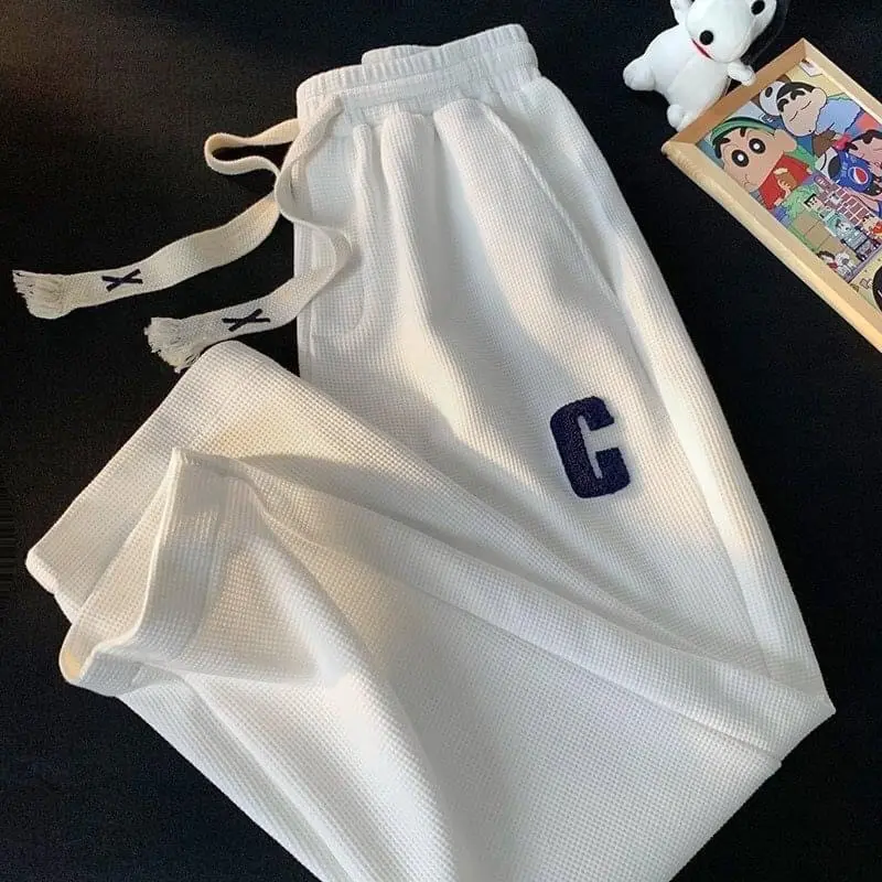 Quần Ống Rộng Suông Chữ C Unisex Chất Tổ Ong 4