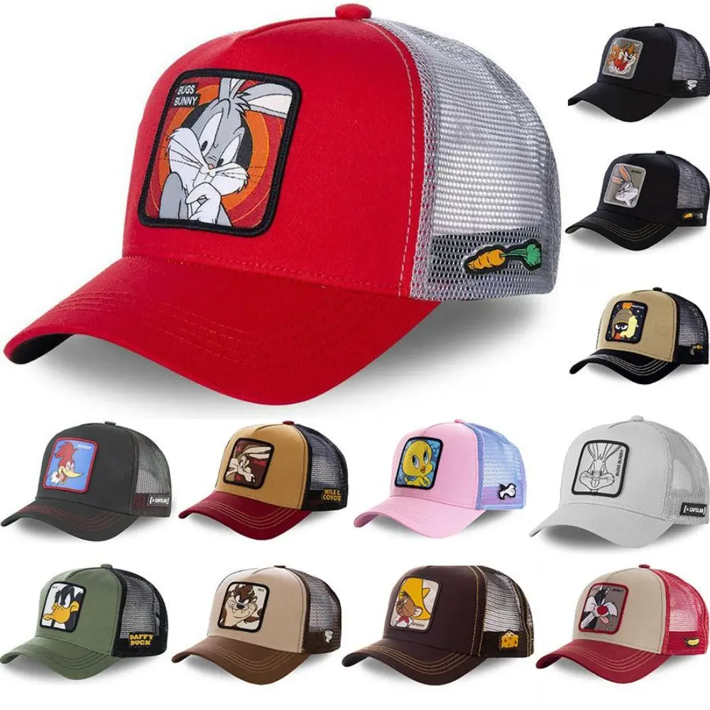 High Quality Brand Anime Cartoon Snapback Cotton Baseball Cap Men Women Hip Hop Dad Mesh Hat Trucker Hat