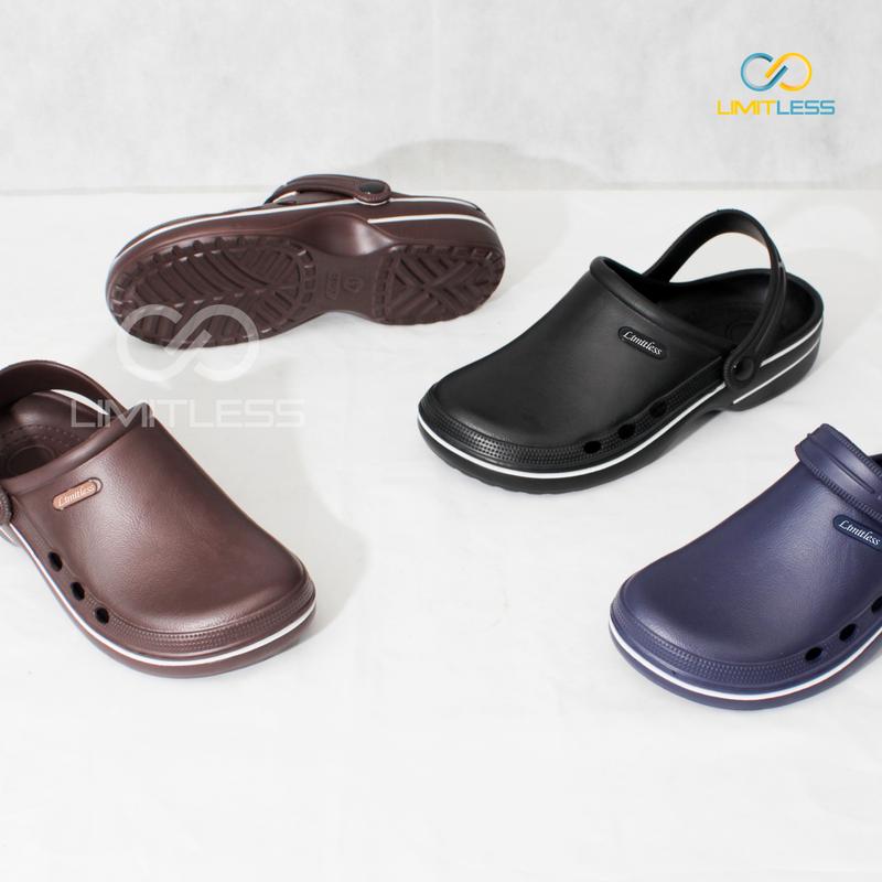 Limitless - Sandal Baim Pria Lab Terbaru Sendal Cowok Kodok Slipon Tali Belakang Tidak Pengap Bahan Berkualitas Ringan - Size 40-44 Karet 9