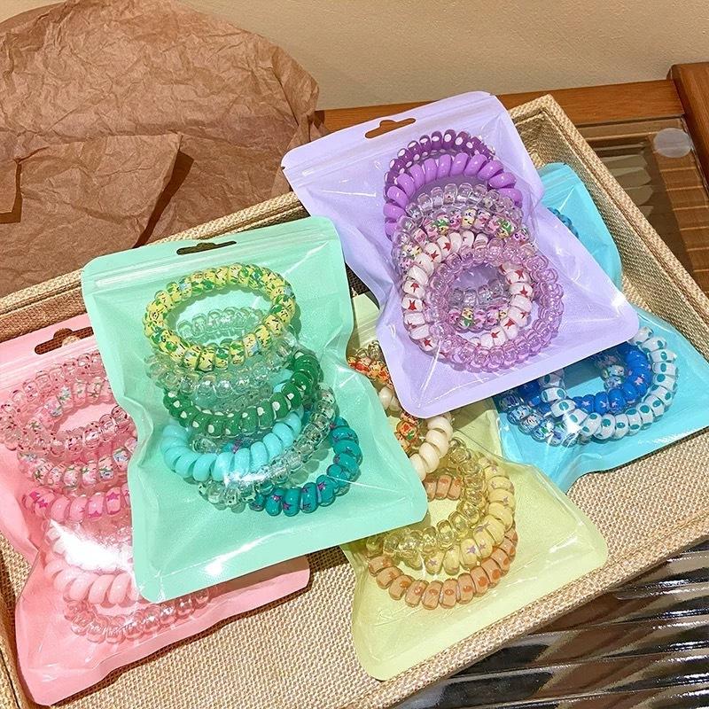 Set 6/9 Dây Buộc Tóc Đuôi Ngựa Lò Xo Nhiều Màu Sắc 2