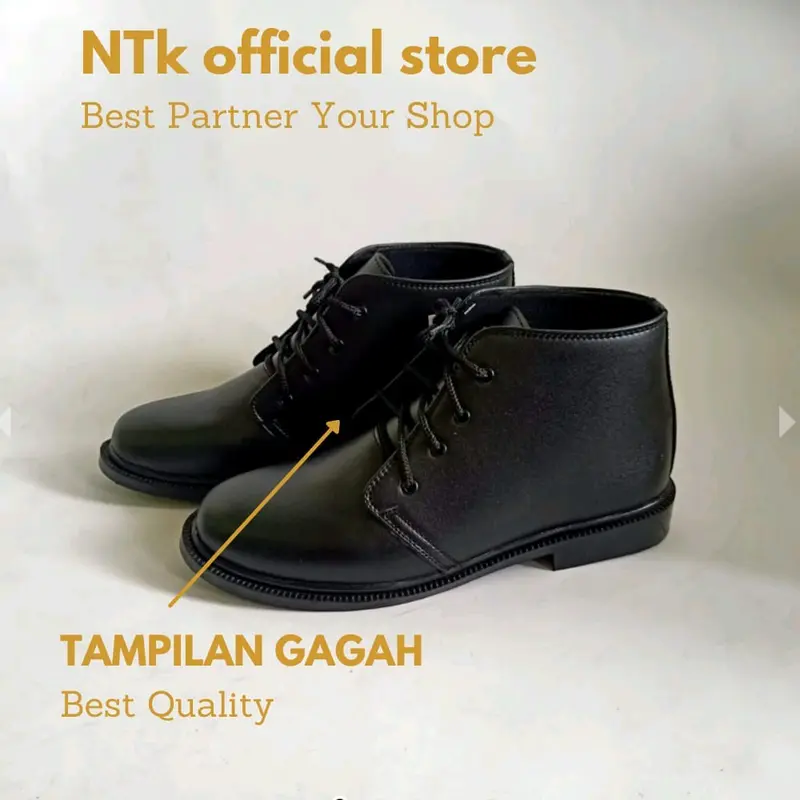 KY04 - Sepatu Pdh Doff Pria Kerja Semi Formal Dinas Satpam Pramuka Paskibra Shoes Pantofel 2