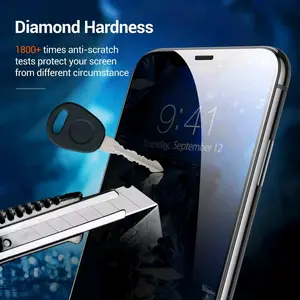 Tempered Glass Spy IP / Anti Gores Kaca Privacy ip 6 /7 /8 /X 11 /12 /13 /14 Full Layar Hitam