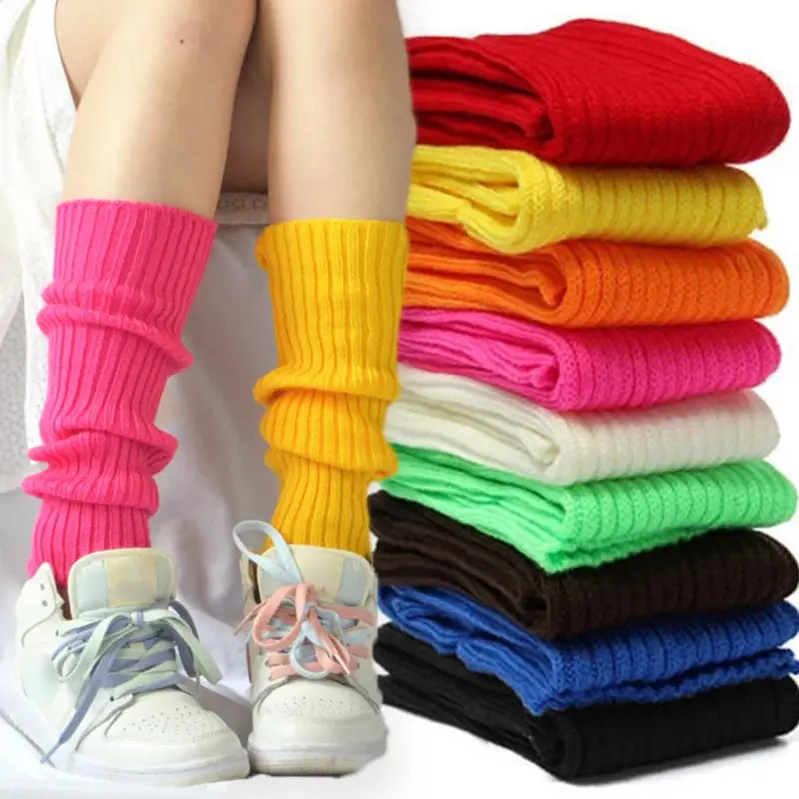 JK Leg Warmers Women Long Socks Decoration Wool Knitted Foot Cover Arm Warmer Crochet Heap Socks Boot Cuffs Stockings Y2K