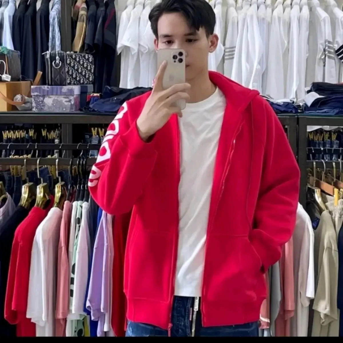Áo khoác hoodie zip das chất nỉ tàu bo chun khoá kéo form rộng hot 2023