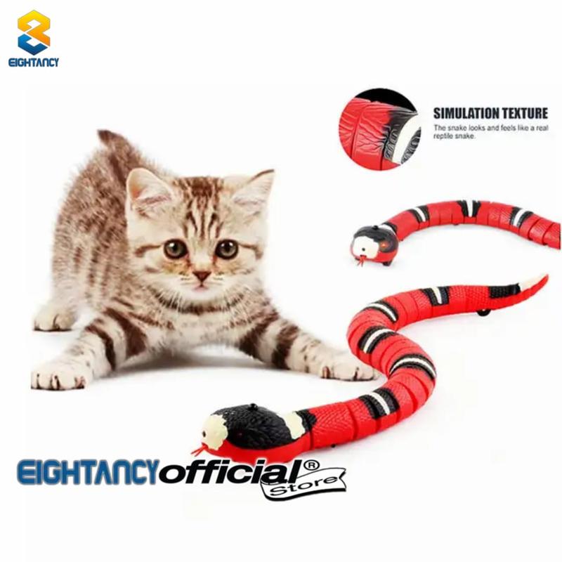 8T TT8004 Mainan Ular Mainan Kucing Bergerak Sensor Tepuk Baterai Cas 1