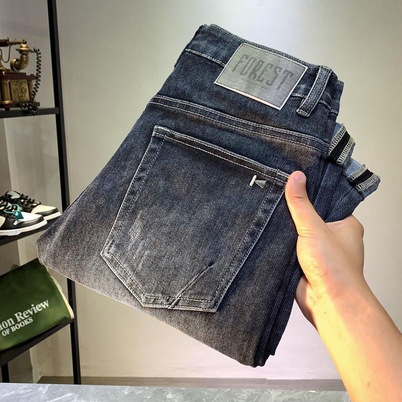 Quần jean co giãn nam, cao cấp, giá cả phải chăng, sang trọng, thêu Thương Hiệu Thời Trang , Hàn Quốc, Slim Fit, quần bó dài 0