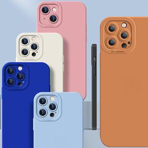 Case For iPhone 16 15 14 Pro Max 13 Mini Original New Square Style Liquid Silicone Soft Cover