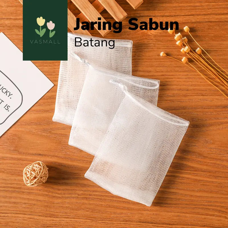 VASMALL - [ISI 5 PCS ] JARING BUSA SABUN BATANG MANDI | JARING SPONS SABUN BATANG 0