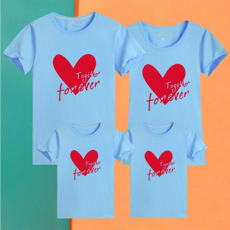Product Introduction of Love Parent-Child Short-Sleeved T-shirt for a Family of Three Or Four Clothes for the Whole Family Kindergarten Sports Meeting Business Attire Mother-Child Mother-Daughter Matching Outfit T Womenswear Overalls 21