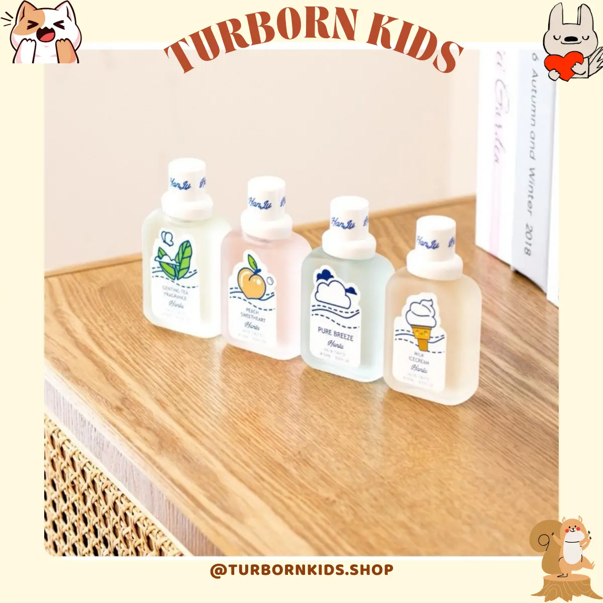 Nước Hoa Em Bé Hanlun 50ml Chống Muỗi Ấm Gift & Decor, Nước Hoa Cho Bé Hương Thơm Trái Cây Nhẹ Nhàng Lưu Hương 4-6 Giờ