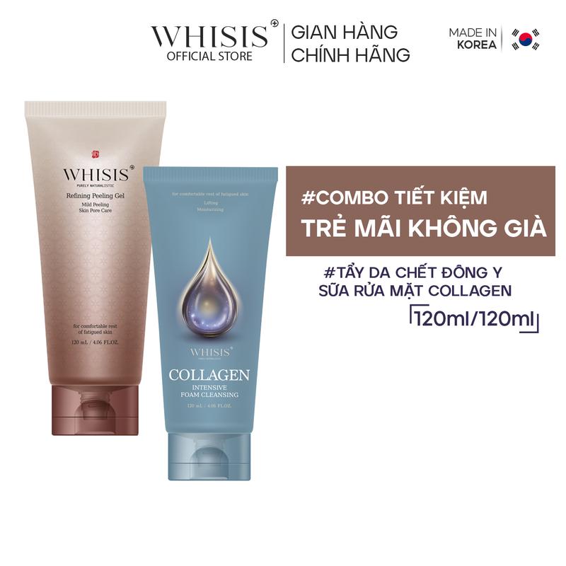 [TIẾT KIỆM HƠN] Combo Sữa Rửa Mặt Collagen Chống Lão Hóa Và Gel Tẩy Tế Bào Chết Đông Y 120ml