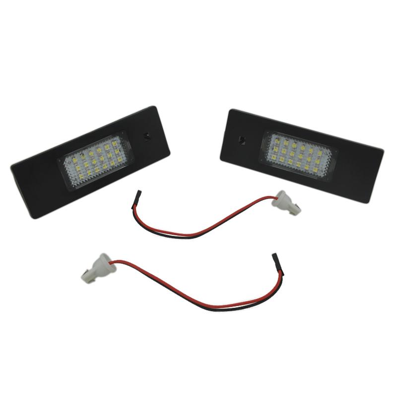 Product Introduction of 2x Car LED License Plate Lights Direct Fit for BMW E63 E64 E81 E85 E87 650i M6 Z4 Error Free 24-SMD 17