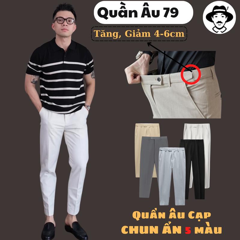 MENBACK - Quần âu nam cạp chun ẩn tăng cạp được 4-6cm chất liệu vải co giãn chéo 7 chín trẻ trung lịch lãm Menswear Pants