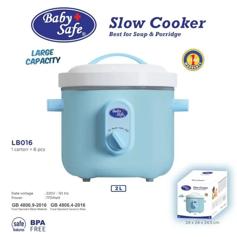 Baby Safe Slow Cooker Large Capacity 2L LB016 0