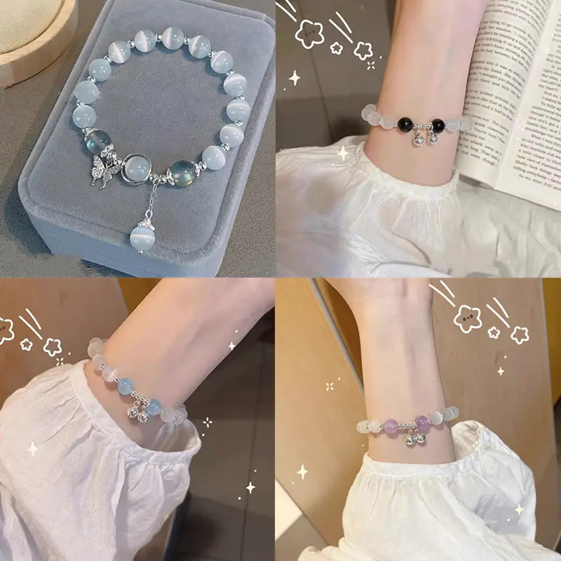 Gelang Tangan Rama-rama Tiruan Mata Kucing, Untuk Wanita, Rekaan ...