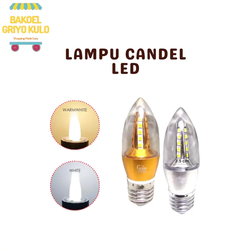 LAMPU CANDEL LED BOHLAM CANDEL SMD 5WATT E14 E27 PUTIH KUNING TERANG BAGUS LAMPU PIJAR CANDLE HEMAT ENERGI 4