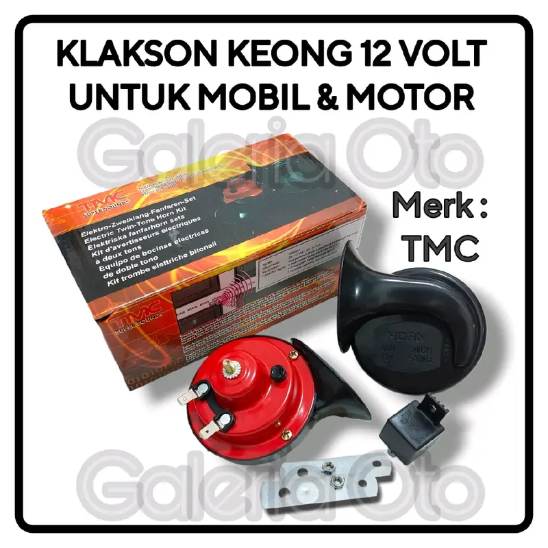 Klakson / Kelakson Keong 12 Volt + RELAY 12 Volt / Snail Horn 12 Volt + RELAY 12 Volt ( Merk TMC Original ) Untuk MOBIL DAN MOTOR Accessories Car 0