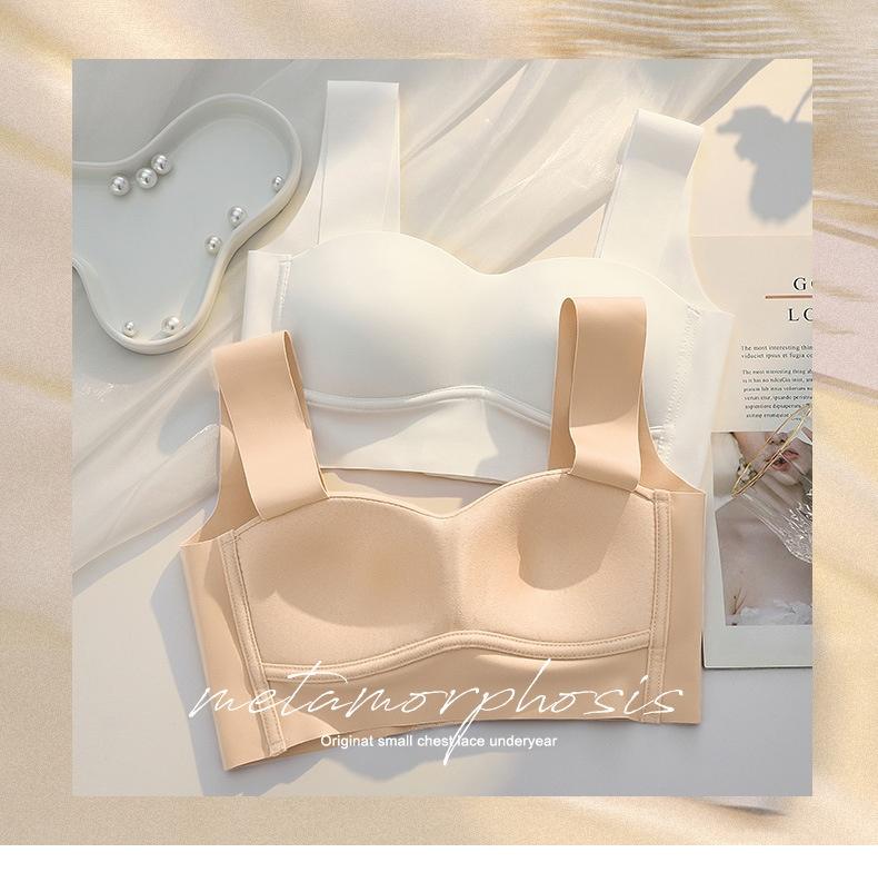 Product Introduction of Lightweight Breathable Underwear Women's Vest-Style Thin Wireless Small Chest Push up Breast Holding Anti-SAG Bra 19