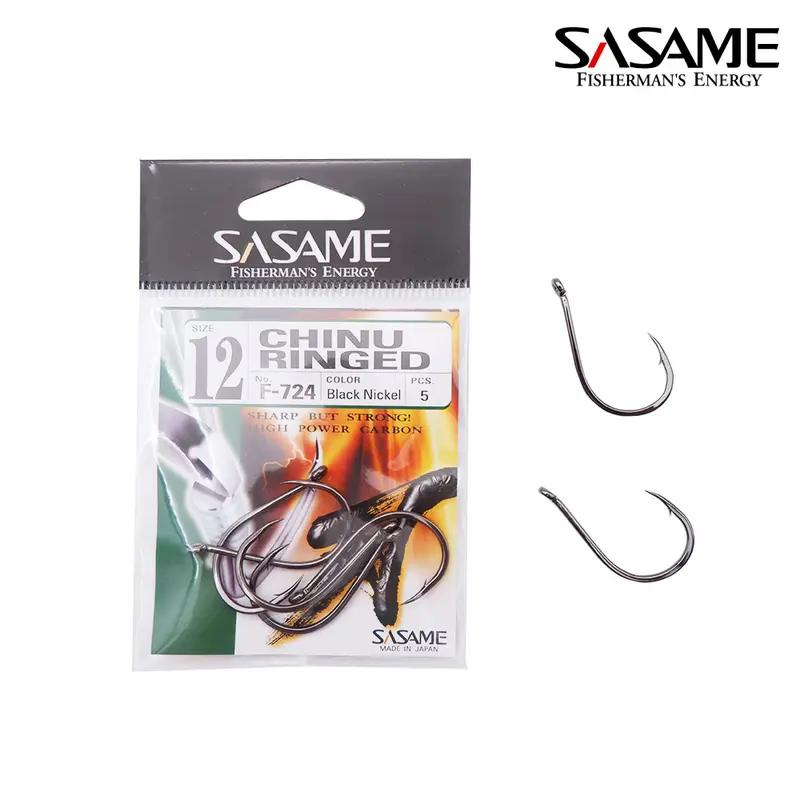 Sasame Carbon Hook Chinu Ringed F-724 Pancing Kail Made in Japan 2