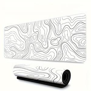 創造的な幾何学模様のマウスパッド、縫い目付きオフィス用マウスマット、滑り止めラバーベース、デスクトップ用マウスパッド、オフィス用品