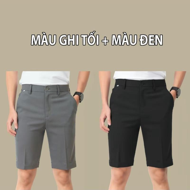 Combo 2 quần Short nam Tây âu vải cotton dầy dặn, thoáng mát ,phong cách Hàn Quốc Menswear