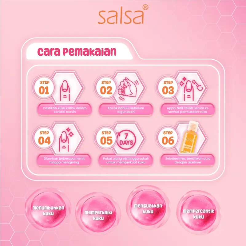 SALSA B7 Biotin Nail Polish Serum 15ml - Serum Vitamin Kuku Rusak Rapuh Nail Treatment Penumbuh & Perawatan 3