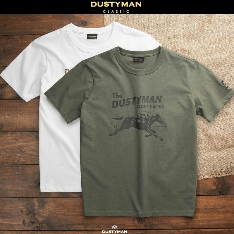 Áo Thun Nam In Hình Cổ Điển DUSTYMAN - Vải 100% Cotton - Form Regular Fit - Racing